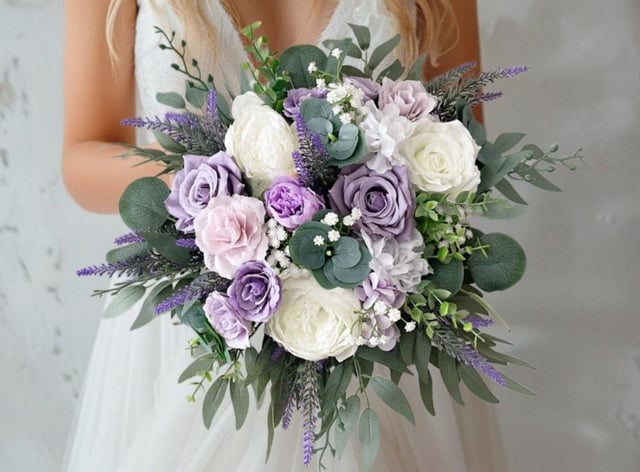 Organic round Garden Bridal Bouquet