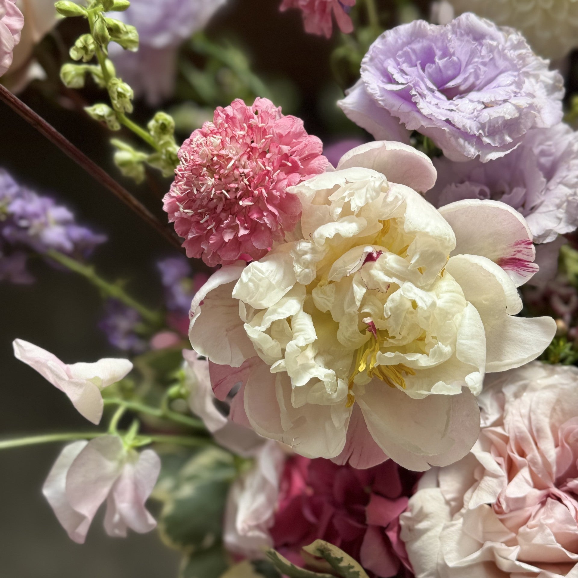 Girlfrend Day Garden Rose & Peony Hat Box| Blush Pastel Arrangement